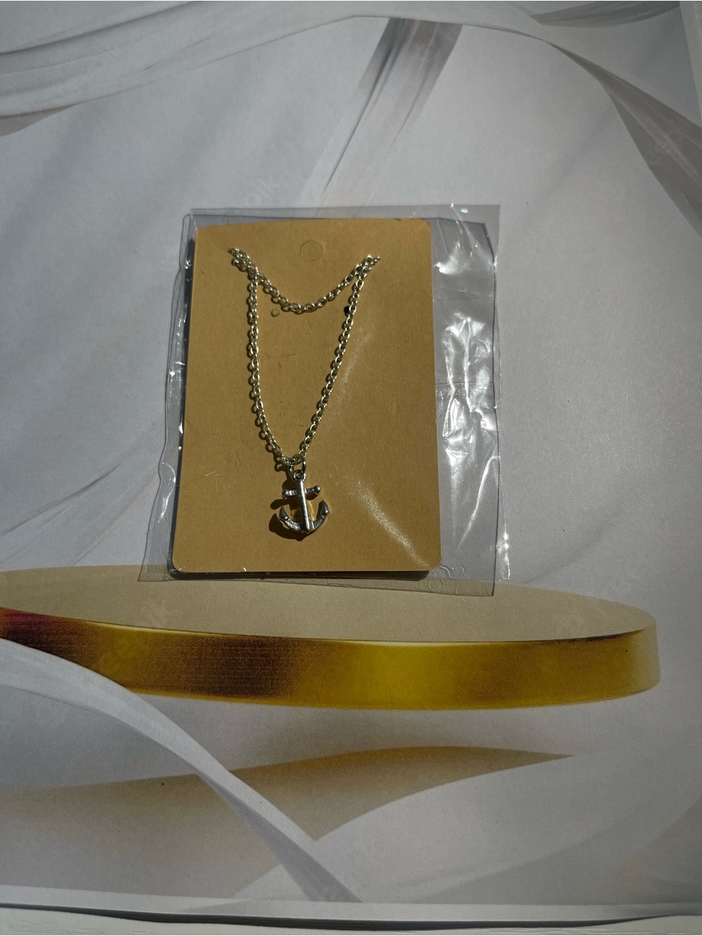Anchor Pendant Necklace in Silver Tone - Picture 1 of 2